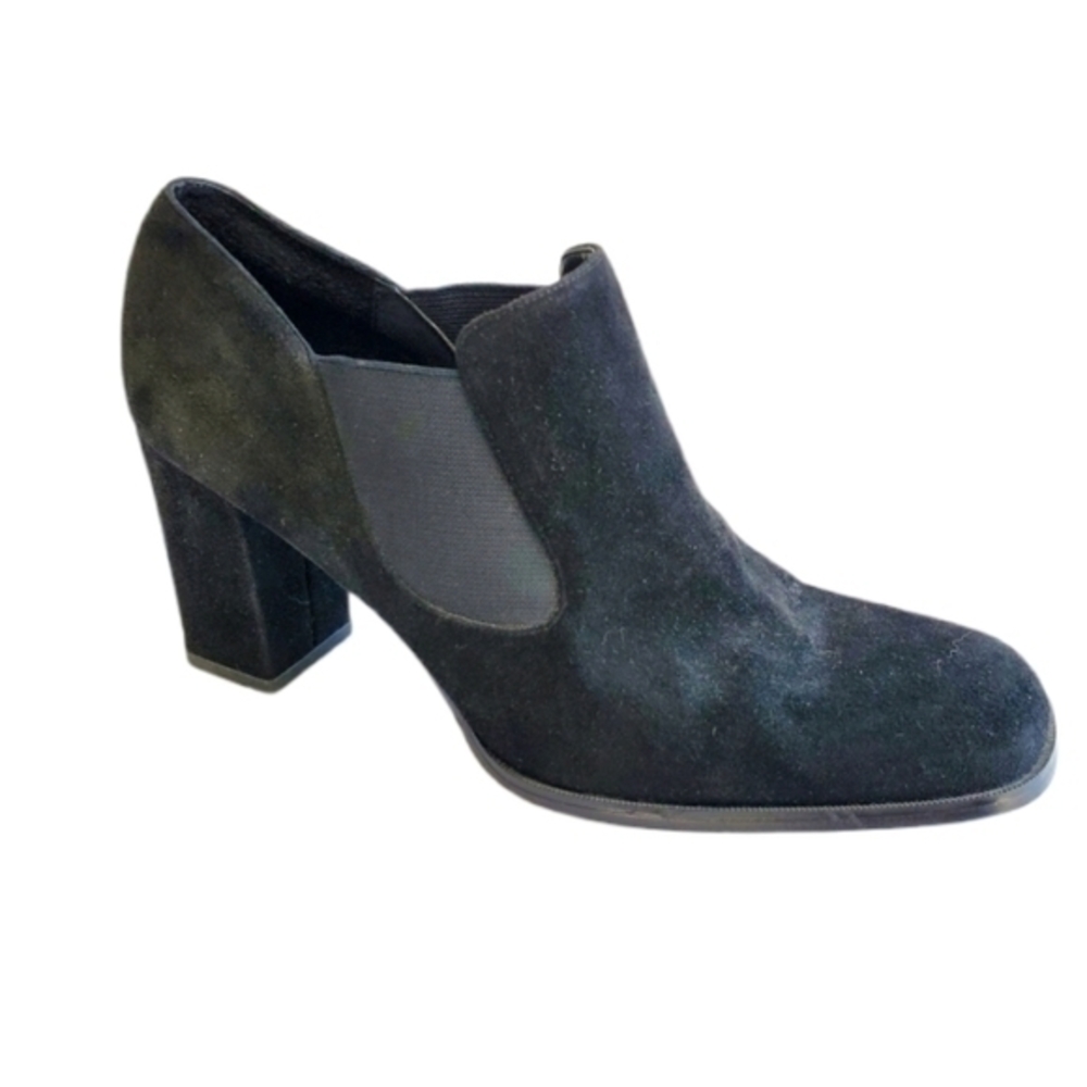 Liz Claiborne Black Suede Square Toe Shoe Size 9